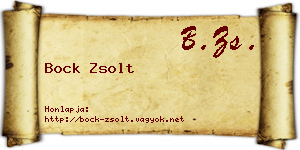 Bock Zsolt névjegykártya